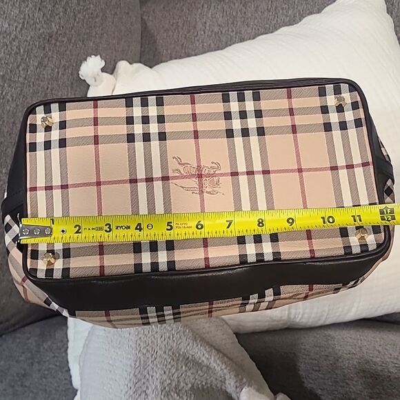 Burberry Haymarket Check Golderton Tote Medium Authentic Crossbody Brown Tan - Picture 10 of 10